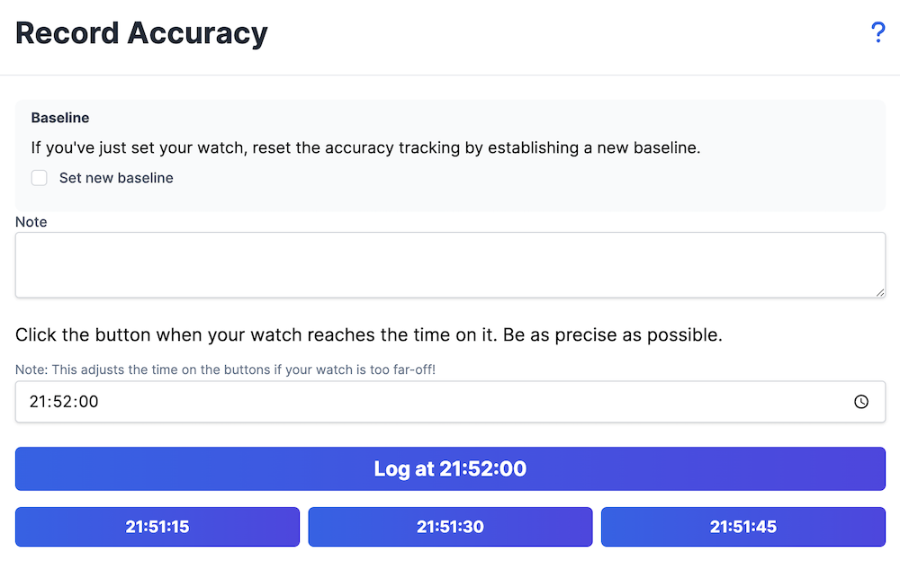 New Record Accuracy Form