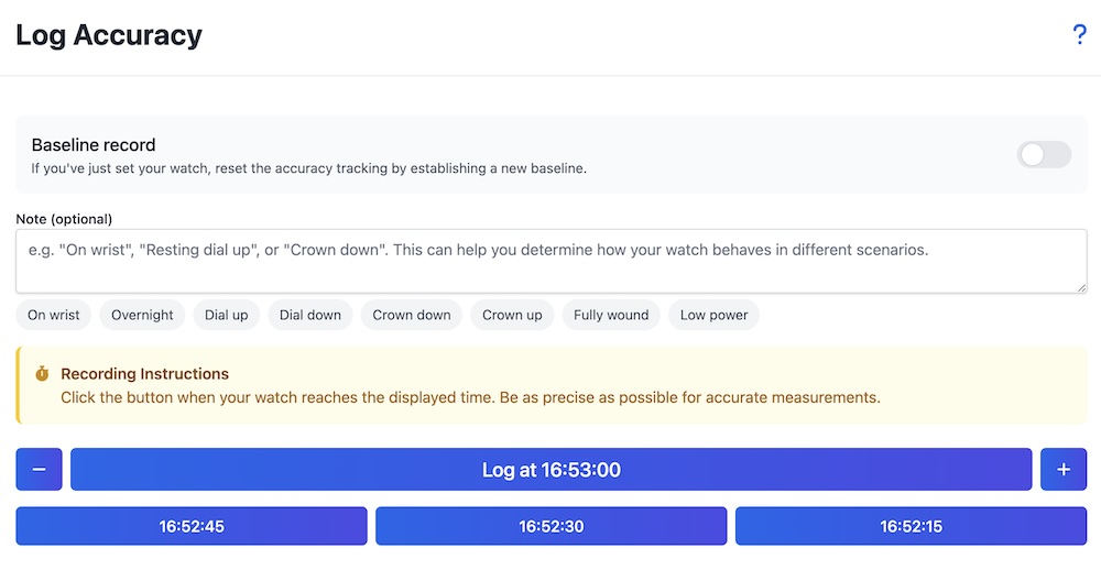 Refined Accuracy Record form